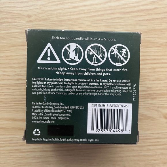 Yankee Candle - Evergreen Mist Scented Green Tea Lights - 12 Piece - Picture 6 of 6